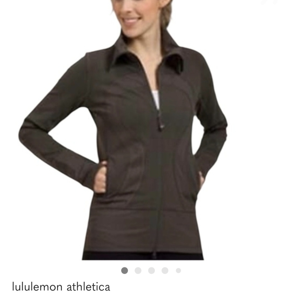 lululemon athletica Brown Slim Zip-Front Bomber Jacket